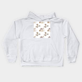 Seamless Repeating Pattern Of Seashells Kids Hoodie